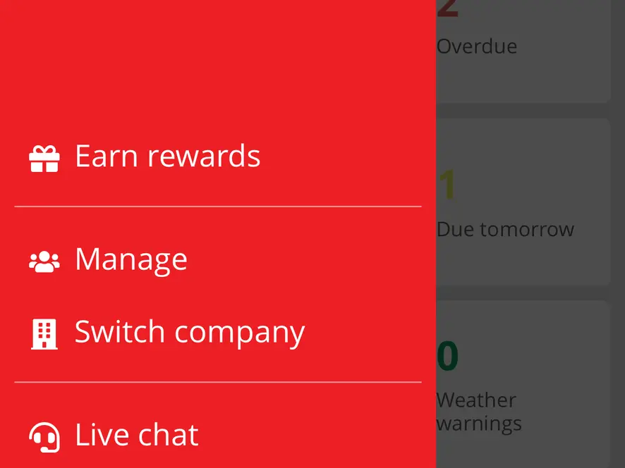 Screenshot for the Inspect7® App Side Bar